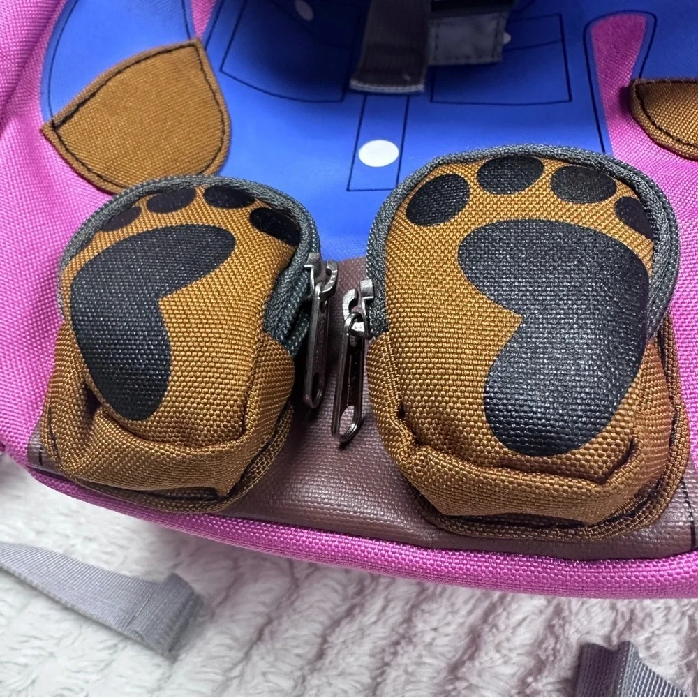 LL Bean Teddy Bear Backpack pink & blue, super cute!  kids, zipper pockets